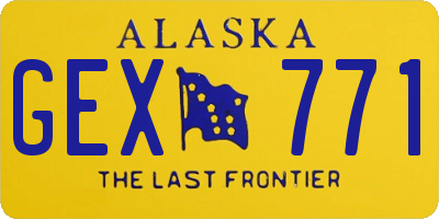 AK license plate GEX771