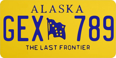 AK license plate GEX789