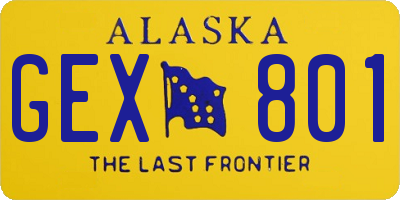 AK license plate GEX801