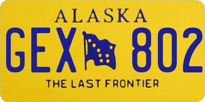 AK license plate GEX802