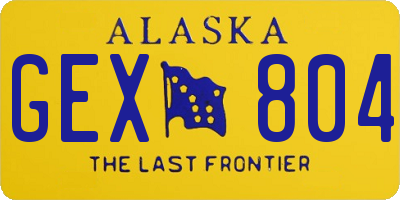 AK license plate GEX804