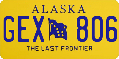 AK license plate GEX806