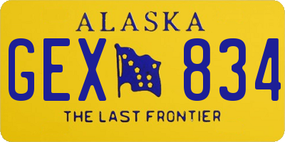 AK license plate GEX834