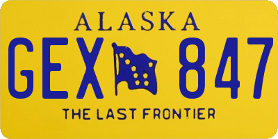 AK license plate GEX847