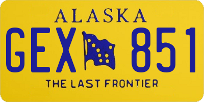 AK license plate GEX851