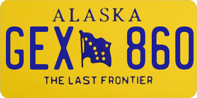 AK license plate GEX860