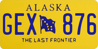 AK license plate GEX876
