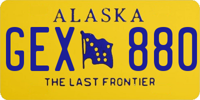 AK license plate GEX880