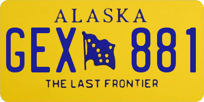 AK license plate GEX881