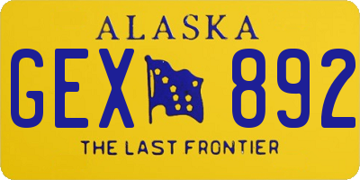AK license plate GEX892
