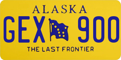 AK license plate GEX900