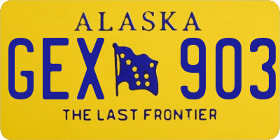 AK license plate GEX903