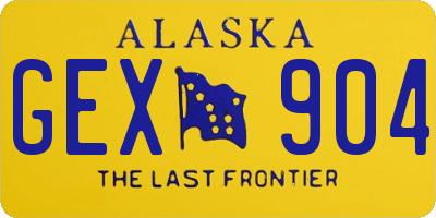AK license plate GEX904