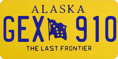 AK license plate GEX910