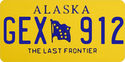 AK license plate GEX912