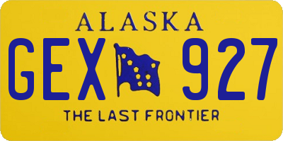 AK license plate GEX927
