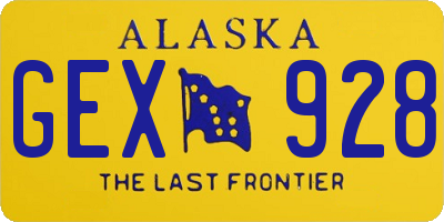 AK license plate GEX928