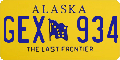 AK license plate GEX934