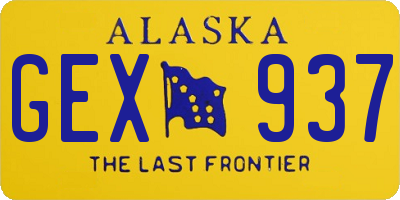 AK license plate GEX937
