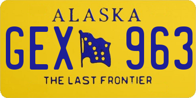 AK license plate GEX963