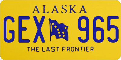 AK license plate GEX965