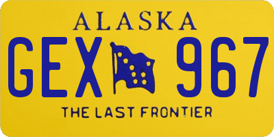AK license plate GEX967