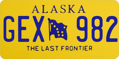 AK license plate GEX982