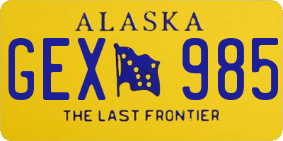 AK license plate GEX985