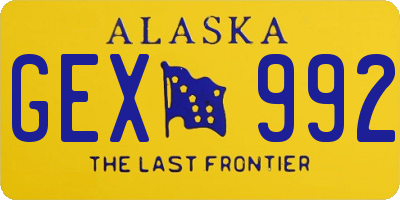 AK license plate GEX992