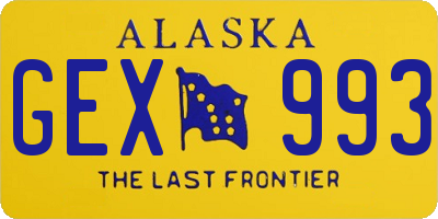 AK license plate GEX993