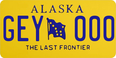 AK license plate GEY000