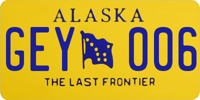 AK license plate GEY006