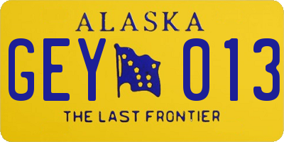 AK license plate GEY013