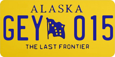 AK license plate GEY015
