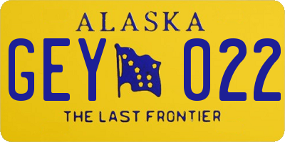 AK license plate GEY022