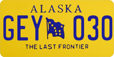 AK license plate GEY030