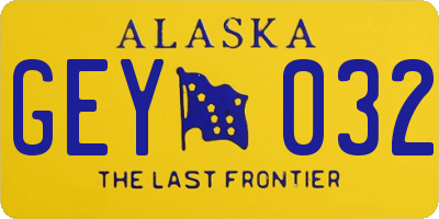AK license plate GEY032