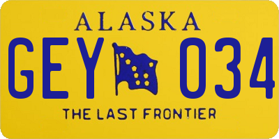 AK license plate GEY034