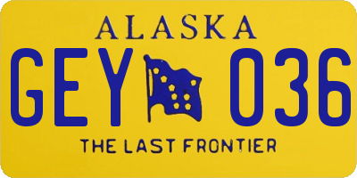 AK license plate GEY036