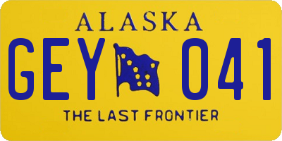 AK license plate GEY041