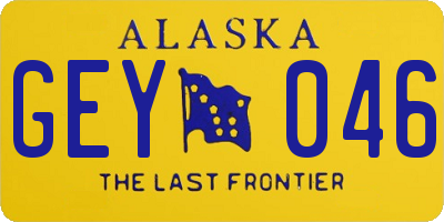 AK license plate GEY046