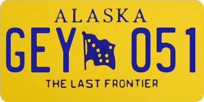 AK license plate GEY051