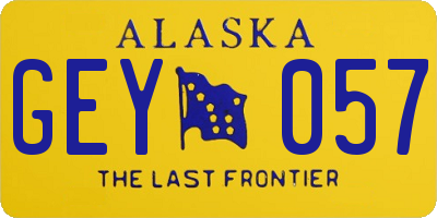 AK license plate GEY057
