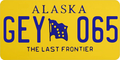 AK license plate GEY065