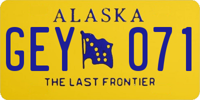 AK license plate GEY071