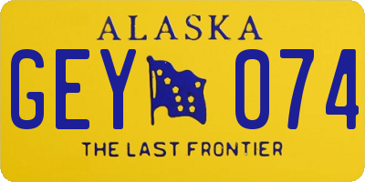 AK license plate GEY074