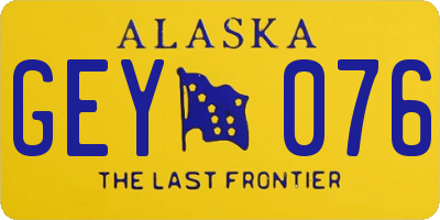AK license plate GEY076