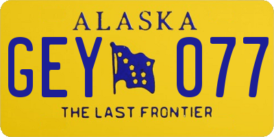 AK license plate GEY077