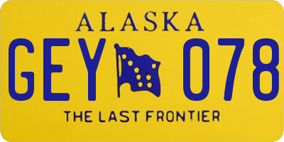AK license plate GEY078