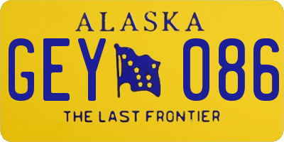 AK license plate GEY086